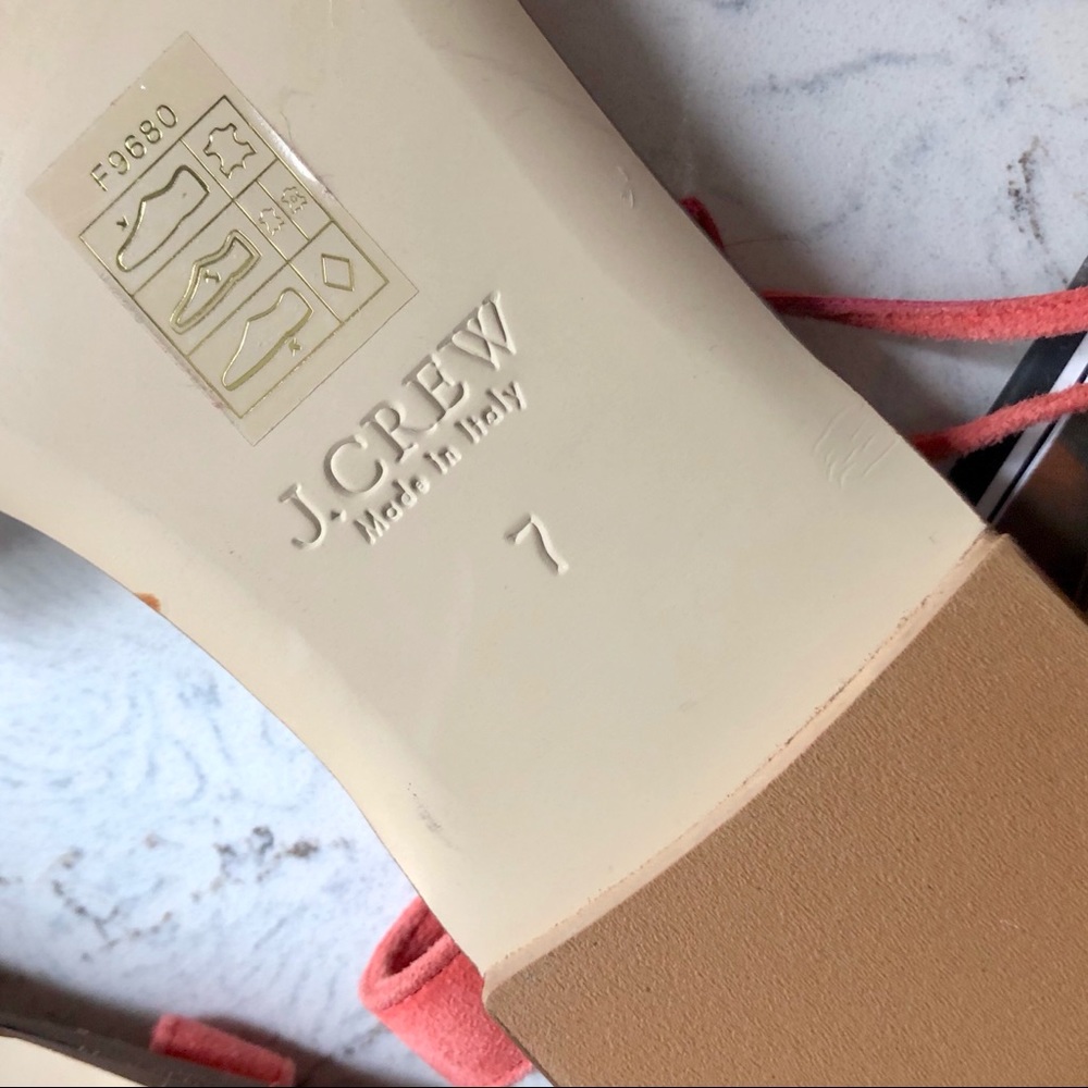 J. Crew Suede Pom-Pom Lace-Up Sandals in Coral - Picture 6 of 7